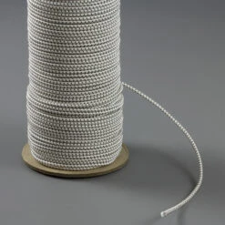 Nylon Shock Cord 1/8" White With Black Tracer (300 Feet) (Full Rolls Only)