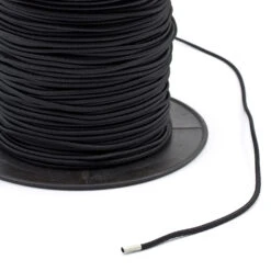 Synthetic Shock Cord With Polyester Jacket 1/8" Black (500 Feet)