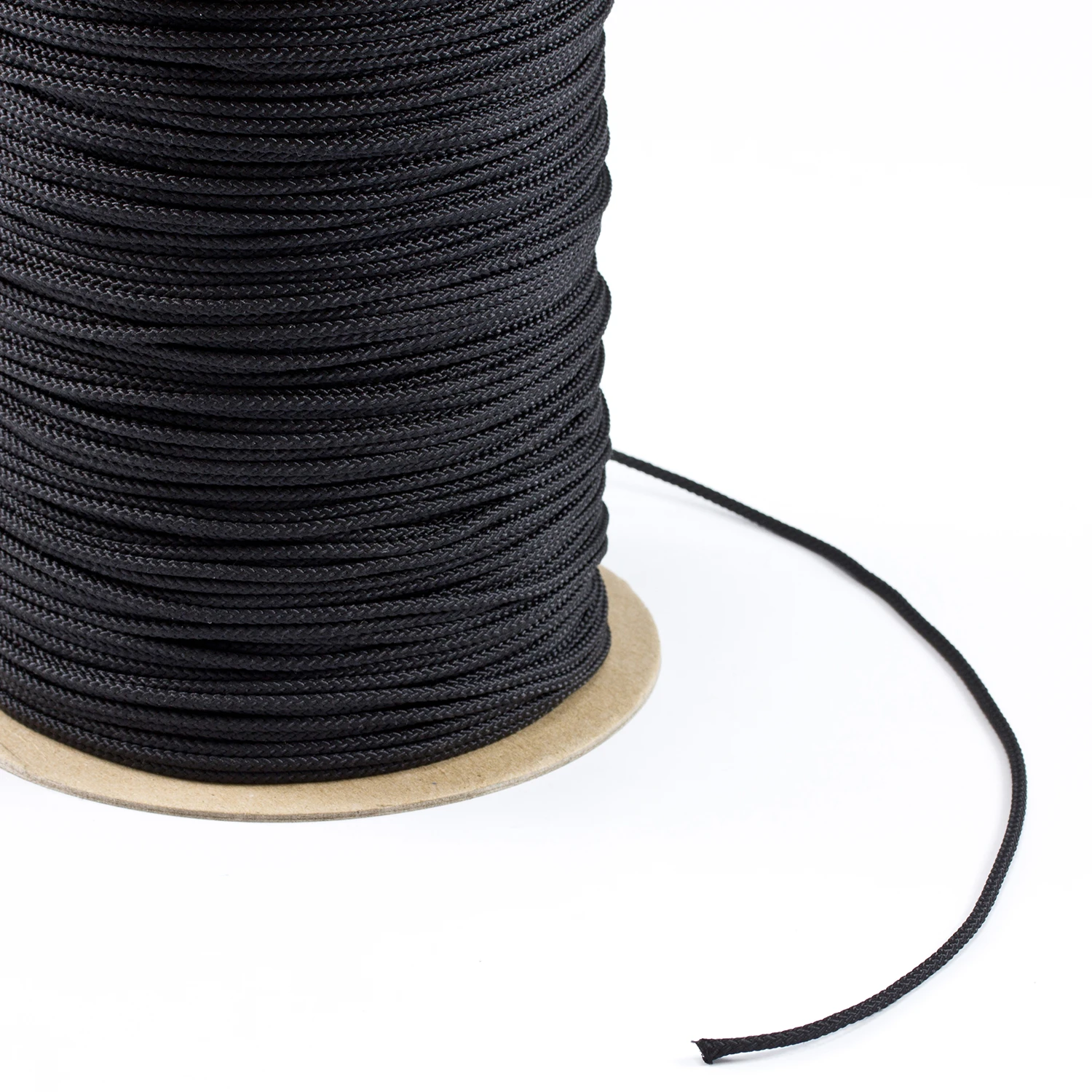 Diamond Braided Polyester Cord Black #4 (1/8" X 1000 Feet) 1 Diamond Braided Polyester Cord Black #4 (1/8" X 1000 Feet)