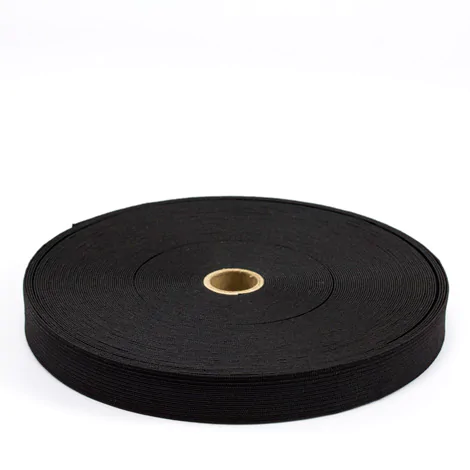 Flat Elastic Braid 1050 1" Polyester Black (144 Yards) 2 Flat Elastic Braid 1050 1" Polyester Black (144 Yards) - Image 2