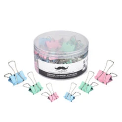 Labor-Saving Binder Clips, Mixed Size Of 3/4", 1", 1-1/4", 70pcs/Box - Moustache® - Assorted