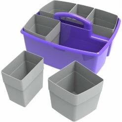 Storex Large Caddy With Sorting Cups, 1/Pack - Red -Merangue International shop large 0435c Storex 00981U02C STORAGE CRATES BINS Storex Large Caddy with Sorting Cups Red Purple Blue Teal Yellow Green 2 Pack