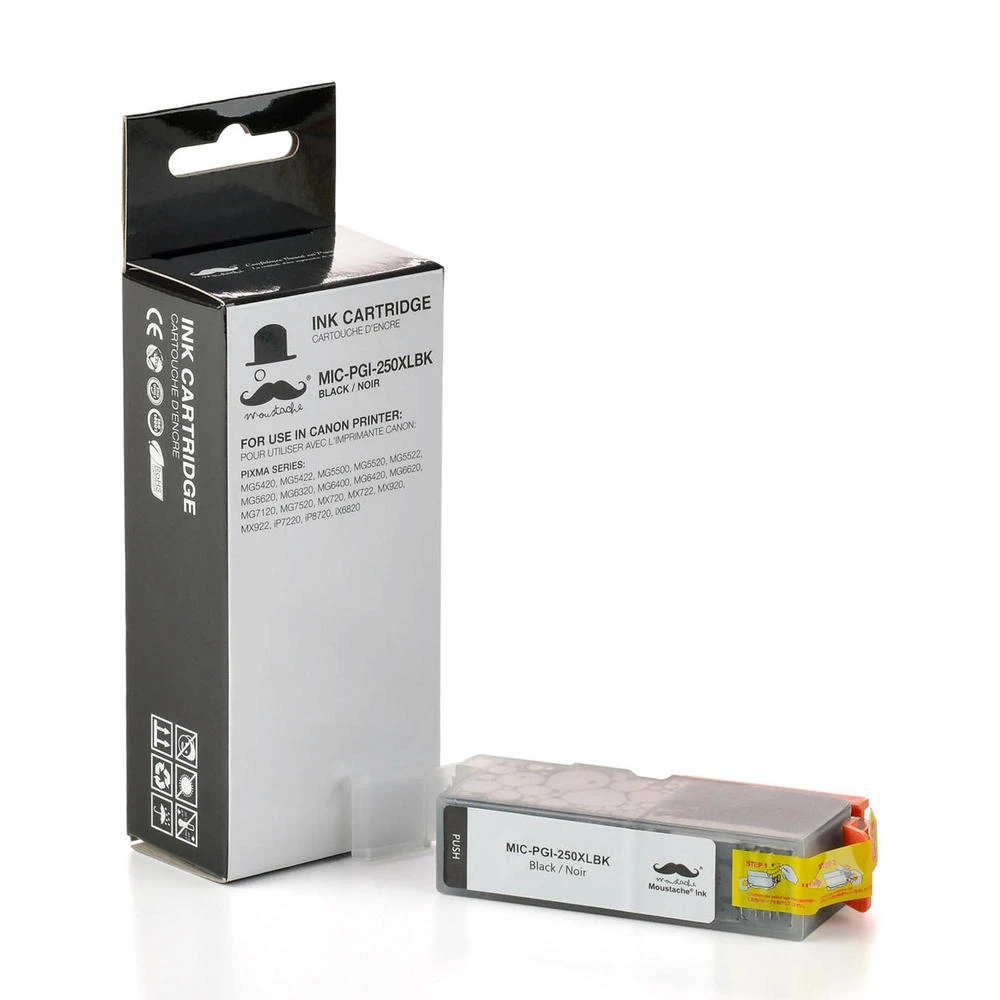 Canon PGI-250XL Compatible Black Ink Cartridge High Yield - Moustache® - 1/Pack 1 Canon PGI-250XL Compatible Black Ink Cartridge High Yield - Moustache® - 1/Pack
