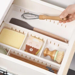 Plastic 3-Compartment Drawer Organizer, White, 1/Pack - Moustache® - 30*12*5cm -Merangue International shop large 0acaa Moustache MOS A 2191A Drawer Organizers Plastic 3 Compartment Drawer organizer White 1 Pack Moustache