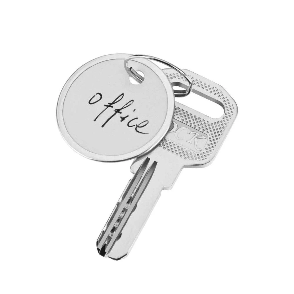 Merangue White Key Tags, 1-1/4" Diameter, 50/Pack 3 Merangue White Key Tags, 1-1/4" Diameter, 50/Pack - Image 3