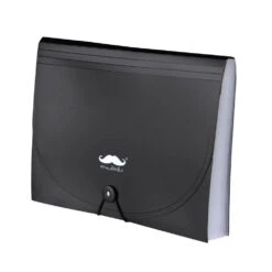 Expanding File Folder With String-Tie Closure, Letter Size, 13 Pockets, Black - Moustache® - 1/Pack