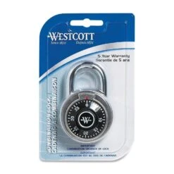 Westcott® Economy Combination Padlock, 1-7/8 In (50 Mm)