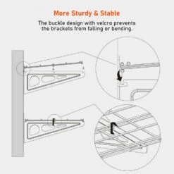 Wall Shelf Garage Storage Rack 1 X 6 FT, 2 Packs,12*72in, Supports Up 600 Lbs,Black - LIVINGbasics® -Merangue International shop large 1a372 LIVINGbasics LVB GR102 1x6 Garage Storage Garage Storage Rack 2 Pack 1 x 6 Wall Shelves LIVINGbasics