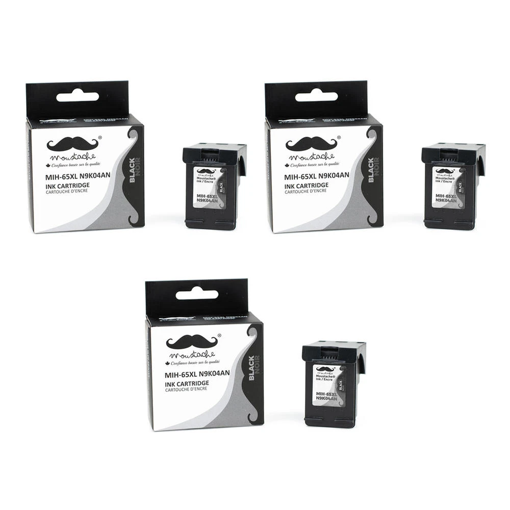 Remanufactured HP 65XL N9K04AN Black Ink Cartridge High Yield - Moustache® - 1/Pack 5 Remanufactured HP 65XL N9K04AN Black Ink Cartridge High Yield - Moustache® - 1/Pack - Image 5