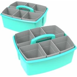 Storex Large Caddy With Sorting Cups, 1/Pack - Red -Merangue International shop large 1c8ed Storex 00981U02C STORAGE CRATES BINS Storex Large Caddy with Sorting Cups Red Purple Blue Teal Yellow Green 2 Pack