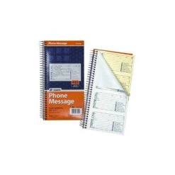 Adams® Spiral Bound Phone Message Books, Carbonless Duplicate, 400 Sheets, 5-1/4X11"