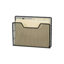 Winnable® Mesh Magnetic File/Magazine Holder, Black, 12 X 2 1/2 X 9 1/4" - Black