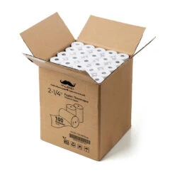 Thermal Paper Rolls, 2-1/4" X 60' (Diameter: 38 Mm, Inner 9-13 Mm), 100 Rolls/Box- Moustache® -Merangue International shop large 230cb Moustache MOS T21460 1box Receipt Printers Thermal Paper Rolls 2 1 4 x 60 Diameter 38 mm inner 9 13 mm 100 Rolls Box Moustache