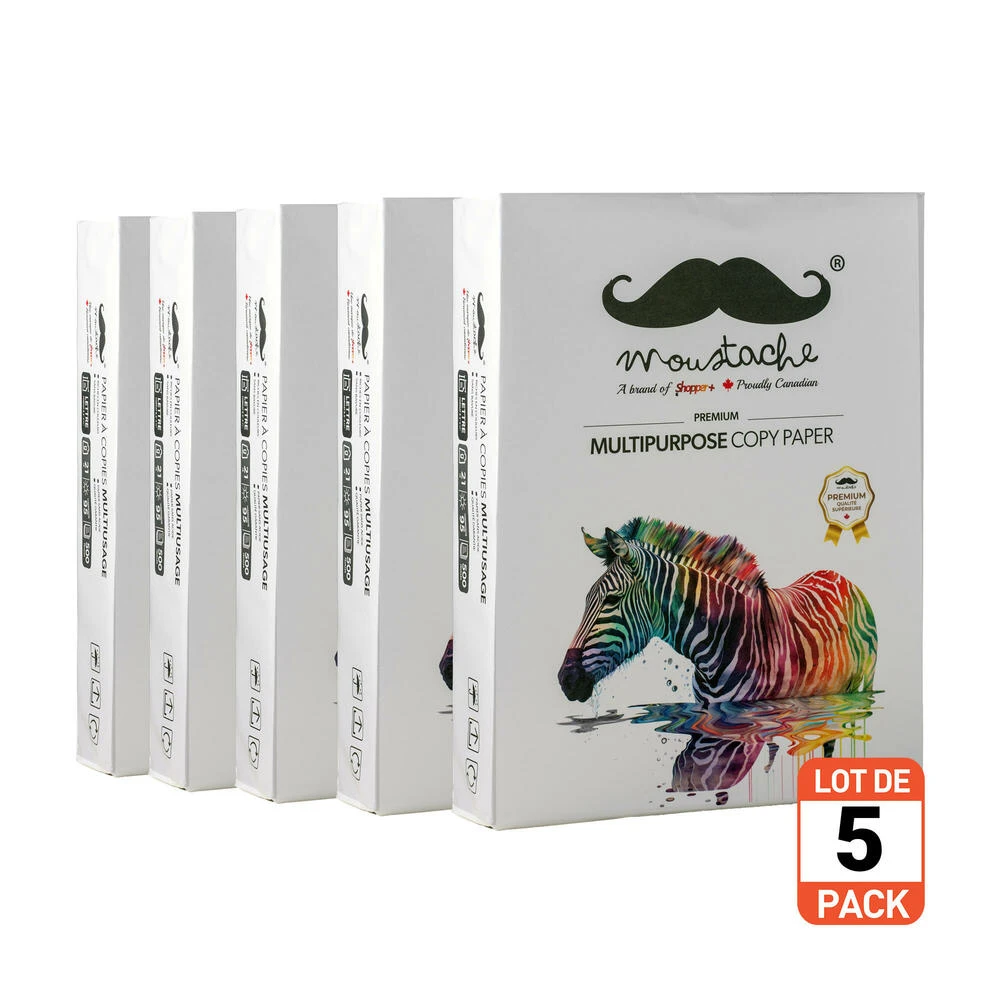 Moustache® Premium Copy Paper, 8.5" X 11", 80gsm, 95 Bright White, 500 Sheets/Ream - 1 Ream 7 Moustache® Premium Copy Paper, 8.5" X 11", 80gsm, 95 Bright White, 500 Sheets/Ream - 1 Ream - Image 7