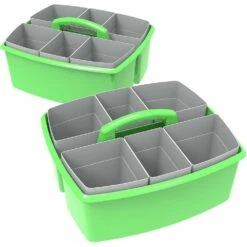 Storex Large Caddy With Sorting Cups, 1/Pack - Red -Merangue International shop large 2961c Storex 00981U02C STORAGE CRATES BINS Storex Large Caddy with Sorting Cups Red Purple Blue Teal Yellow Green 2 Pack