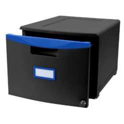 Storex 18" Plastic 1-Drawer File Cabinet With Lock, Legal/Letter - Gray -Merangue International shop large 29ddb Storex 61269U01C Filing Cabinets Storex 18 One Drawer File Cabinet with Lock Legal Letter