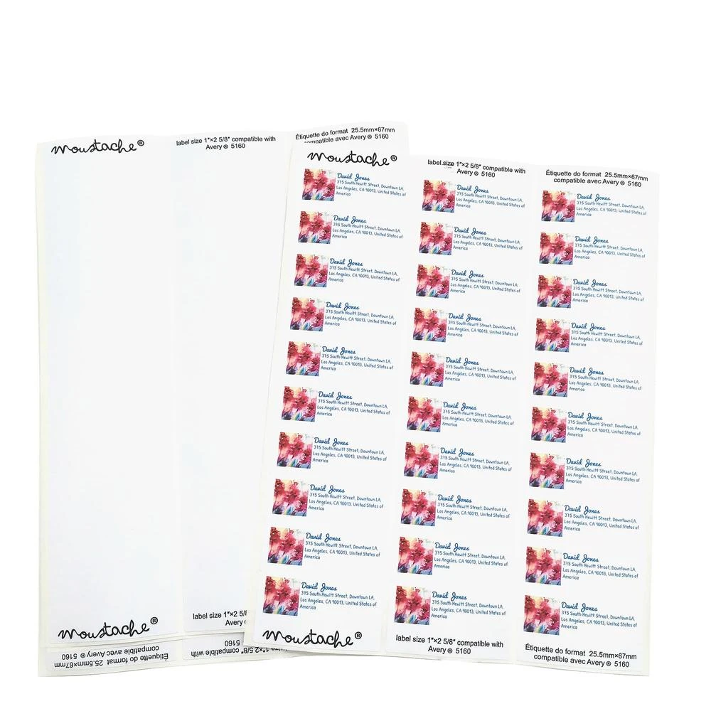 Laser Address Labels ,1" X 2-5/8", Compatible, 3000 Labels Compatible With 5160 FBA - Moustache® 6 Laser Address Labels ,1" X 2-5/8", Compatible, 3000 Labels Compatible With 5160 FBA - Moustache® - Image 6