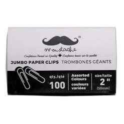 #1 Paper Clips, Assorted Colors, 100 Pcs/Box - Moustache® - 1.3" (33mm) 14 #1 Paper Clips, Assorted Colors, 100 Pcs/Box - Moustache® - 1.3" (33mm) -Merangue International shop large 2c085 Moustache MOS AS 35 Clips Pins and Rubber Bands Jumbo Paper Clips 2 50mm Assorted Colors 100 pcs Box Moustache