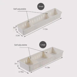Plastic 3-Compartment Drawer Organizer, White, 1/Pack - Moustache® - 30*12*5cm -Merangue International shop large 313aa Moustache MOS A 2191A Drawer Organizers Plastic 3 Compartment Drawer Organizer White Moustache