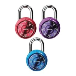 Master Lock Padlock, Mini Dial Combination Lock Set, 1-9/16 In. Wide, 1533TRI