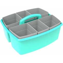 Storex Large Caddy With Sorting Cups, 1/Pack - Red -Merangue International shop large 36eed Storex 00981U02C STORAGE CRATES BINS Storex Large Caddy with Sorting Cups Red Purple Blue Teal Yellow Green 2 Pack