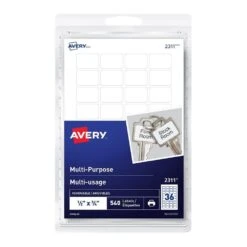Avery® Multi-Use Removable Laser/Inkjet Labels, Rectangular - 1/2 X 3/4'', 540/Pack