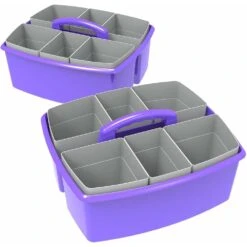Storex Large Caddy With Sorting Cups, 1/Pack - Red -Merangue International shop large 42894 Storex 00981U02C STORAGE CRATES BINS Storex Large Caddy with Sorting Cups Red Purple Blue Teal Yellow Green 2 Pack