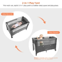 3 In 1 Baby Bedside Crib And Playard Bassinet With Diaper Changing Table - LIVINGbasics® -Merangue International shop large 463d0 LIVINGbasics LB BB 2205 Baby Safety Health 3 in 1 Baby Bedside Crib and Playard Bassinet with Diaper Changing Table LIVINGbasics