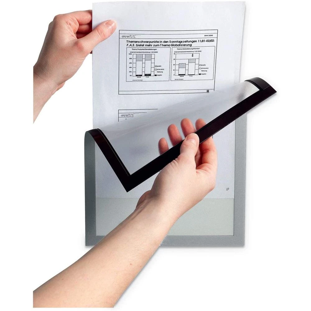 Durable DURAFRAME® Magnetic Document Sign Holder, Letter-Size 8-1/2" X 11", Black, 2 Pack 9 Durable DURAFRAME® Magnetic Document Sign Holder, Letter-Size 8-1/2" X 11", Black, 2 Pack - Image 9