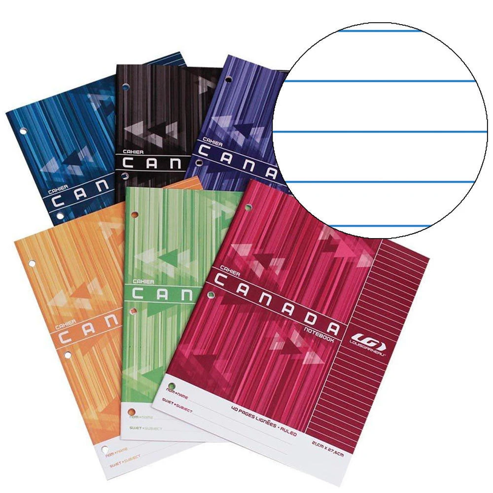 Louis Garneau Canada Notebook Book - Ruled, 1/Pack, Random Colour, 40 Pages, 681189 2 Louis Garneau Canada Notebook Book - Ruled, 1/Pack, Random Colour, 40 Pages, 681189 - Image 2
