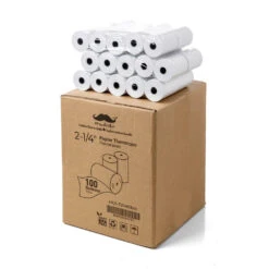Thermal Paper Rolls, 2-1/4" X 60' (Diameter: 38 Mm, Inner 9-13 Mm), 100 Rolls/Box- Moustache®