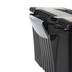 Storex® Portable File Box, Legal/Letter, 17-1/8"L X 9-5/8"W X 11"H - Black -Merangue International shop large 517b3 Storex 753 61510B04C STORAGE CRATES BINS Storex Portable File Box Legal Letter 17 1 8 L x 9 5 8 W x 11 H