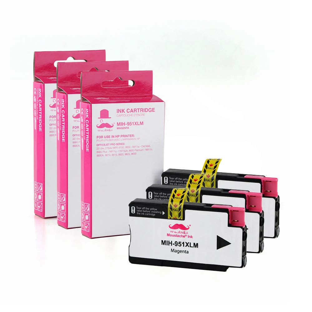 Compatible HP 951XL CN047AN Magenta Ink Cartridge High Yield - Moustache® - 1/Pack 4 Compatible HP 951XL CN047AN Magenta Ink Cartridge High Yield - Moustache® - 1/Pack - Image 4