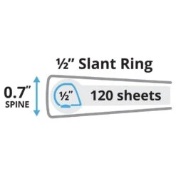 Avery® Durable View Binder, Slant D-rings, White - 1/2" -Merangue International shop large 5a09d Avery 099 34075 Binders Avery Durable View Binder Slant D rings White