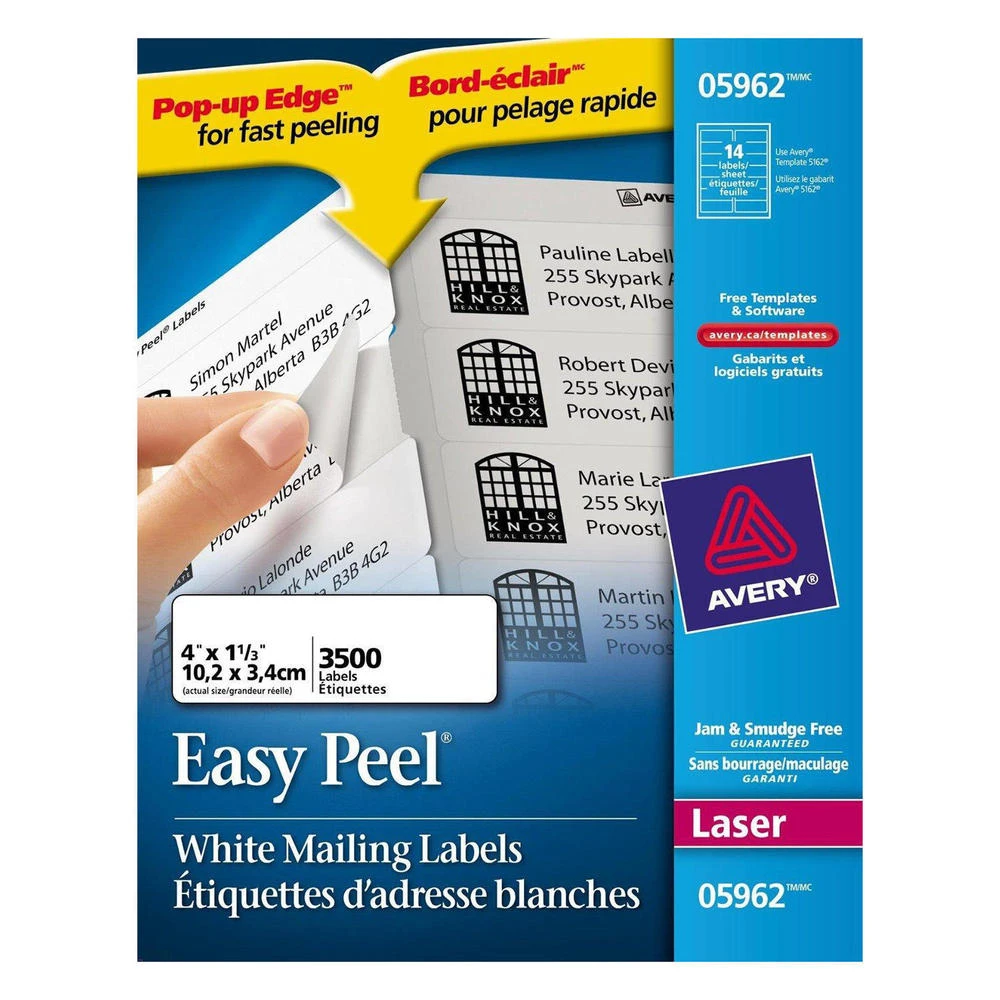 Avery® Easy Peel® White Laser Mailing Labels - 4" X 1-1/3", 350/Pack 8 Avery® Easy Peel® White Laser Mailing Labels - 4" X 1-1/3", 350/Pack - Image 8