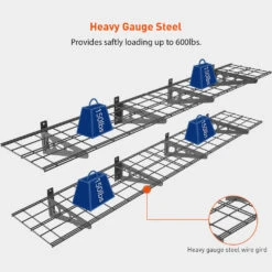 Wall Shelf Garage Storage Rack 1 X 6 FT, 2 Packs,12*72in, Supports Up 600 Lbs,Black - LIVINGbasics® -Merangue International shop large 62ff9 LIVINGbasics LVB GR102 1x6 Garage Storage Wall Shelf Garage Storage Rack 2 Pack 12 72 Black LIVINGbasics