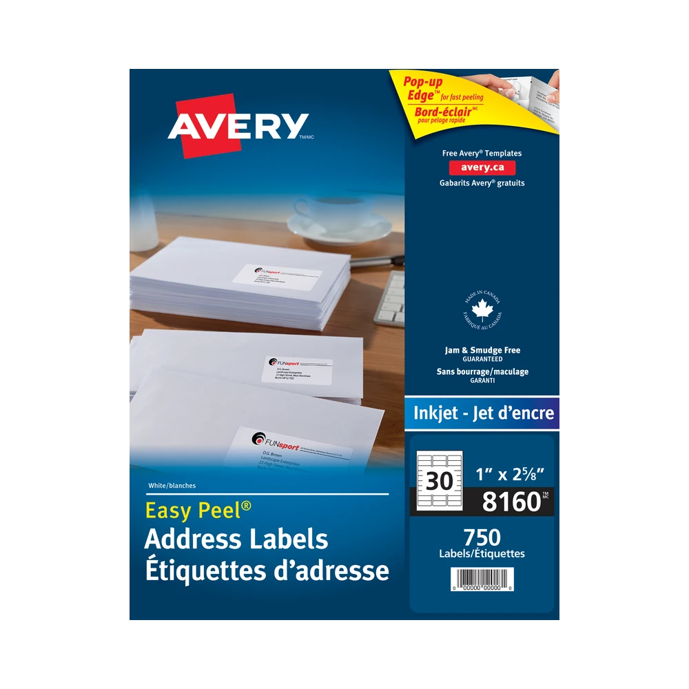 Avery® 8460 Easy Peel™ White Return Address Labels, 2-5/8 X 1" - 3000/pack 4 Avery® 8460 Easy Peel™ White Return Address Labels, 2-5/8 X 1" - 3000/pack - Image 4