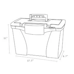 Storex® Portable File Box, Legal/Letter, 17-1/8"L X 9-5/8"W X 11"H - Black -Merangue International shop large 64048 Storex 753 61510B04C STORAGE CRATES BINS Storex Portable File Box Legal Letter 17 1 8 L x 9 5 8 W x 11 H