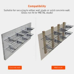 Wall Shelf Garage Storage Rack 1 X 6 FT, 2 Packs,12*72in, Supports Up 600 Lbs,Black - LIVINGbasics® -Merangue International shop large 6d74d LIVINGbasics LVB GR102 1x6 Garage Storage Wall Shelf Garage Storage Rack 2 Pack 12 72 Black LIVINGbasics