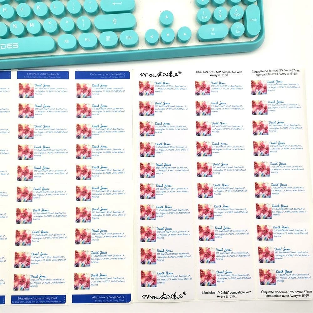 Laser Address Labels ,1" X 2-5/8", Compatible, 3000 Labels Compatible With 5160 FBA - Moustache® 2 Laser Address Labels ,1" X 2-5/8", Compatible, 3000 Labels Compatible With 5160 FBA - Moustache® - Image 2