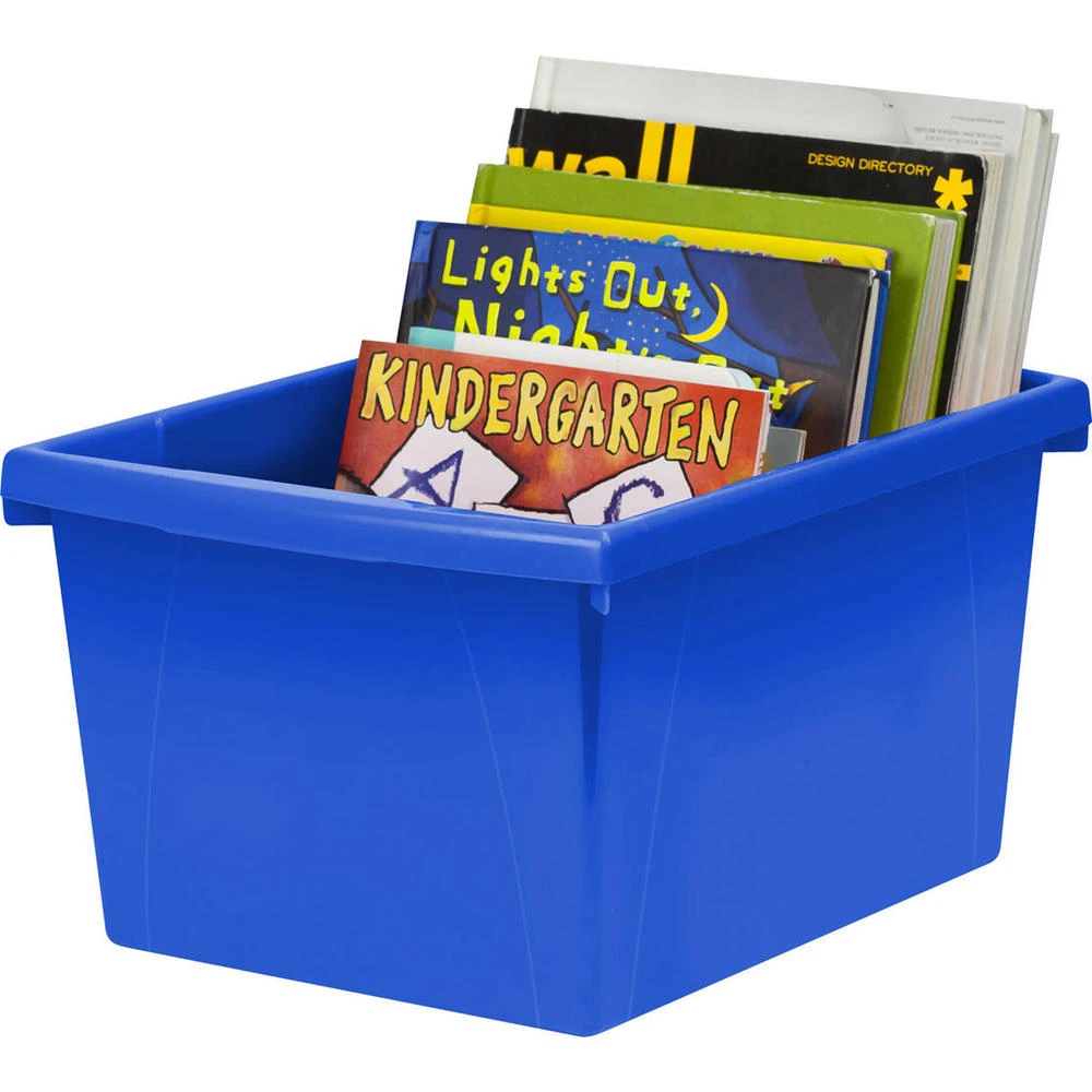 Storex® 4 Gallon/15 L, Classroom Storage Bin With Lid, 13.625"L X11.25"W X 7.87"H, 1 / Pack, Blue 4 Storex® 4 Gallon/15 L, Classroom Storage Bin With Lid, 13.625"L X11.25"W X 7.87"H, 1 / Pack, Blue - Image 4