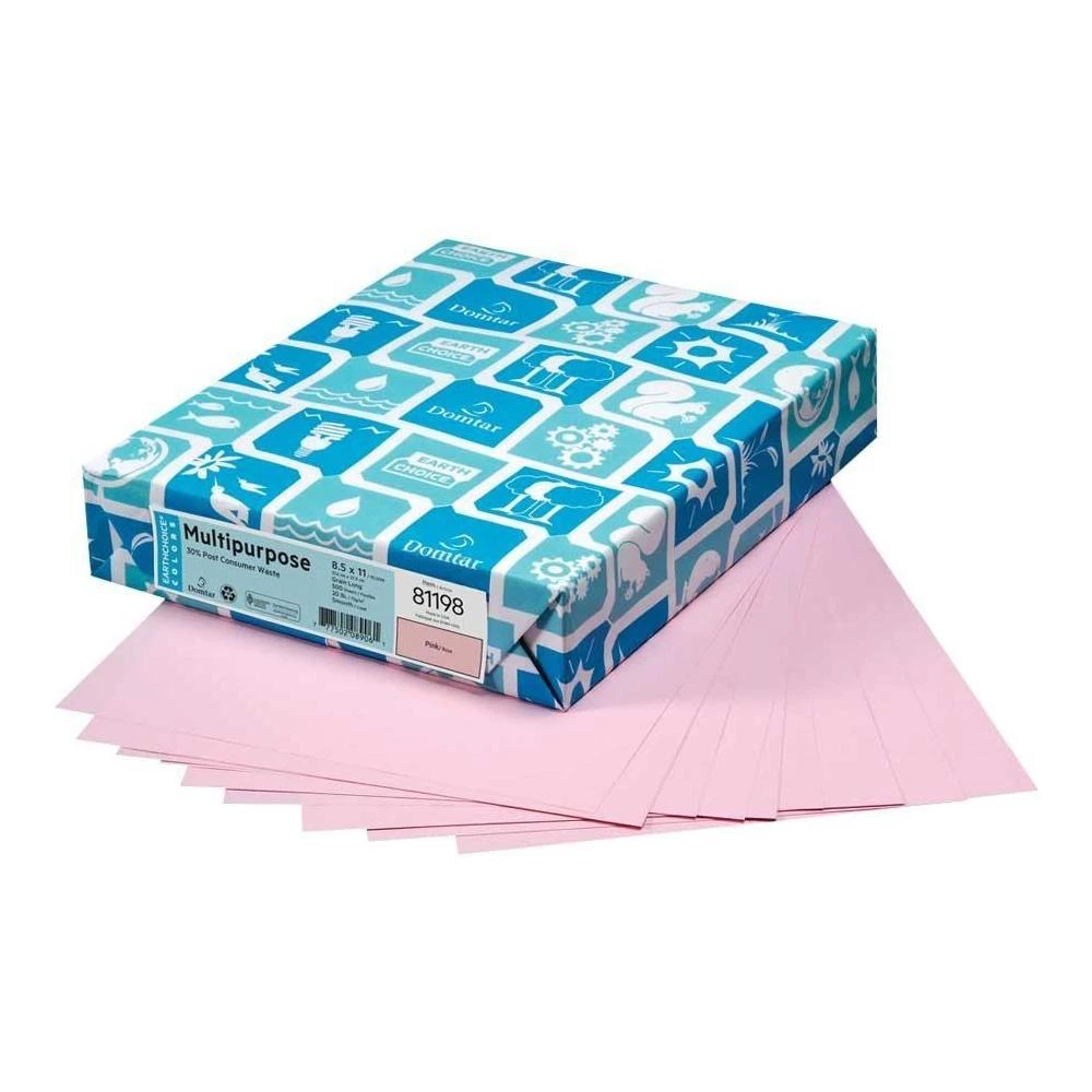 Domtar® Lettermark® Multipurpose Coloured Paper, 8-1/2" X 11", 20lb, 500/pack - Pink 1 Domtar® Lettermark® Multipurpose Coloured Paper, 8-1/2" X 11", 20lb, 500/pack - Pink