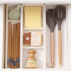 Plastic 3-Compartment Drawer Organizer, White, 1/Pack - Moustache® - 30*12*5cm -Merangue International shop large 719ea Moustache MOS A 2191A Drawer Organizers Plastic 3 Compartment Drawer organizer White 1 Pack Moustache