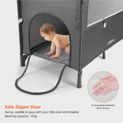 3 In 1 Baby Bedside Crib And Playard Bassinet With Diaper Changing Table - LIVINGbasics® -Merangue International shop large 78537 LIVINGbasics LB BB 2205 Baby Safety Health 3 in 1 Baby Bedside Crib and Playard Bassinet with Diaper Changing Table LIVINGbasics