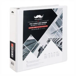 PVC 3-Hole View Binder, Letter Size, White, D-Ring - Moustache® - 1" D-Ring -Merangue International shop large 83c97 Moustache MOS A238 Binders PVC 3 Hole View Binder Letter Size White D Ring Moustache