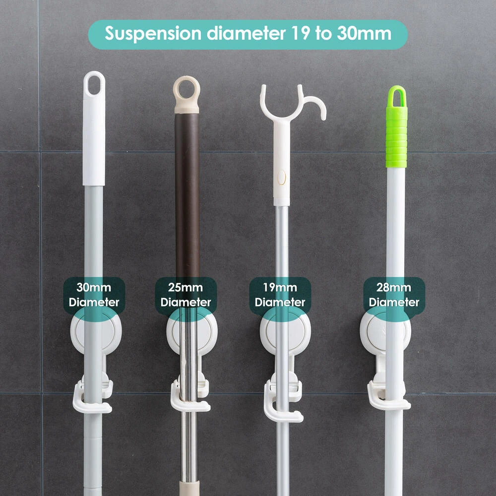 Drill-Free Vacuum Suction Cup Wall Mounted Mop Holder Organizer Self - STORA - 1 Pack 8 Drill-Free Vacuum Suction Cup Wall Mounted Mop Holder Organizer Self - STORA - 1 Pack - Image 8