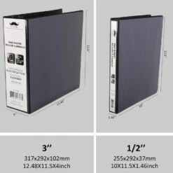 1/2" D-Ring Binder, 3 Rings, Letter Size,Black - Moustache® - 1/Pack -Merangue International shop large 8a0c8 Moustache MOS 205PD Binders D Ring Binder Letter Size Labor Saving Design Black 1 Pack Moustache