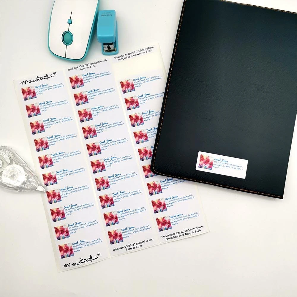 Laser Address Labels ,1" X 2-5/8", Compatible, 3000 Labels Compatible With 5160 FBA - Moustache® 4 Laser Address Labels ,1" X 2-5/8", Compatible, 3000 Labels Compatible With 5160 FBA - Moustache® - Image 4