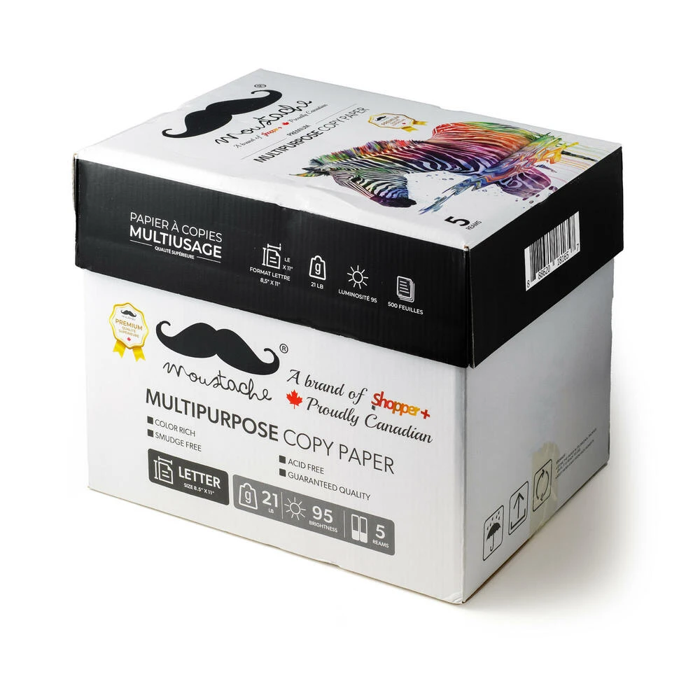 Moustache® Premium Copy Paper, 8.5" X 11", 80gsm, 95 Bright White, 500 Sheets/Ream - 1 Ream 6 Moustache® Premium Copy Paper, 8.5" X 11", 80gsm, 95 Bright White, 500 Sheets/Ream - 1 Ream - Image 6