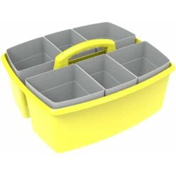 Storex Large Caddy With Sorting Cups, 1/Pack - Red -Merangue International shop large 8fcab Storex 00981U02C STORAGE CRATES BINS Storex Large Caddy with Sorting Cups Red Purple Blue Teal Yellow Green 2 Pack